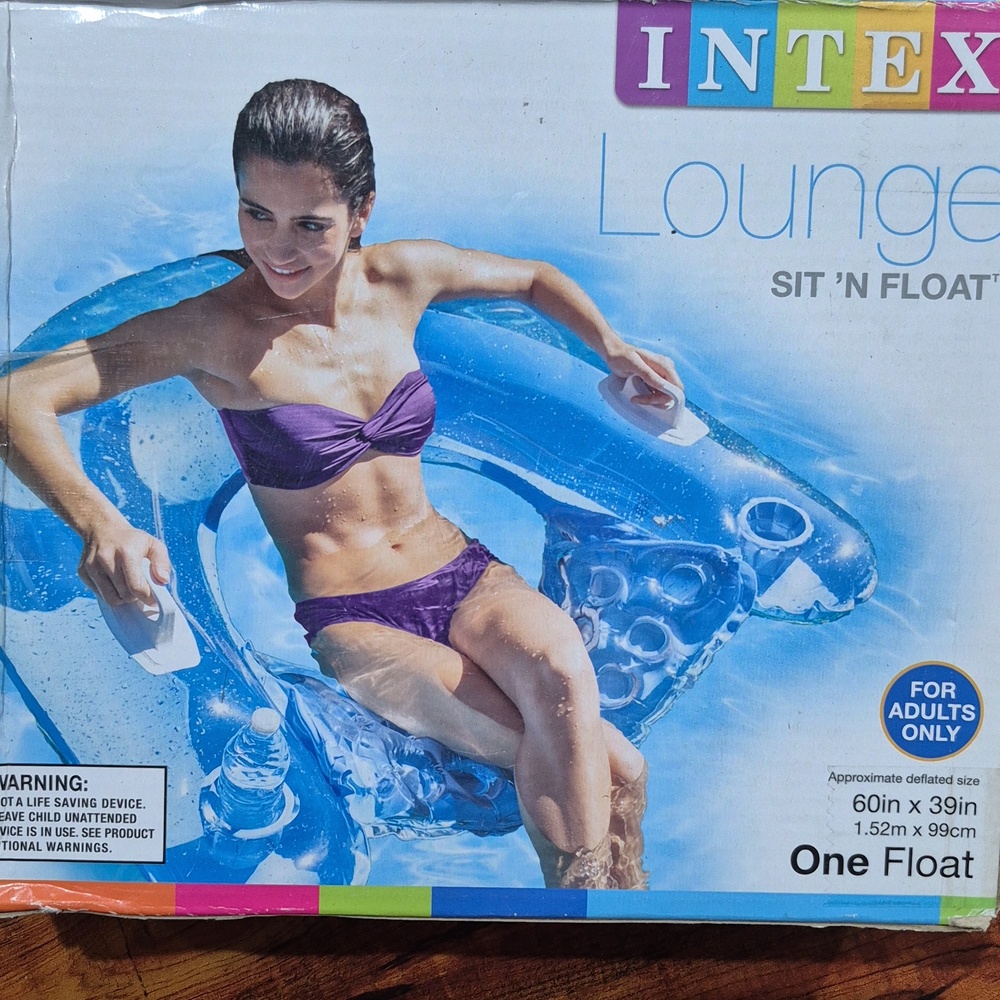 Intex Lounge Sit 'N Float - Blue Inflatable Pool Float